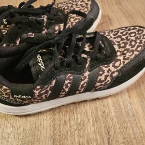 Adidas Black and Animal Print Athletic Shoes